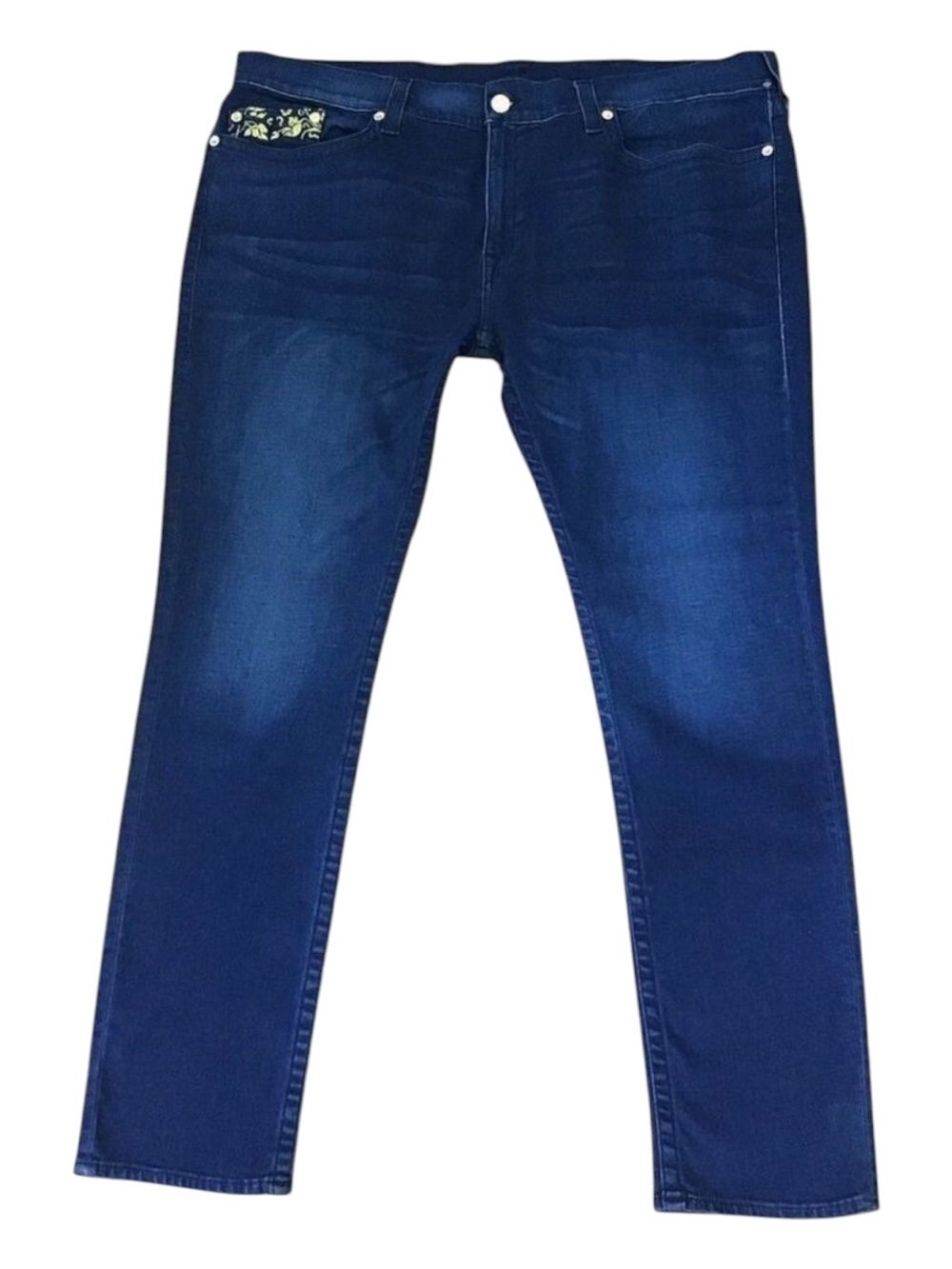 True Religion Rocco Mens 44 Premium Designer Denim Straight Leg Dark Wash